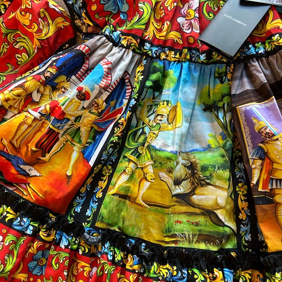 DOLCE & GABBANA Multicolor Masterpiece Dress with bloomers size 18-24 month. - Picture 11 of 16